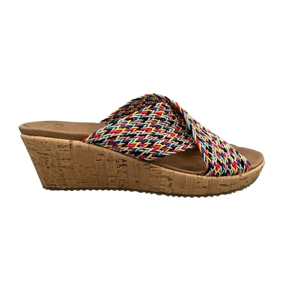 Skechers Beverlee Vacation Mode Wedge Slide Sandal Rainbow Women's Size 9 - Picture 3 of 11